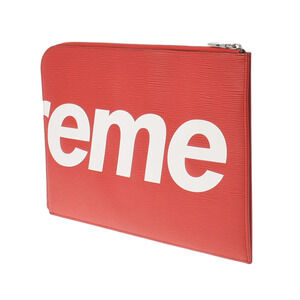 Louis Vuitton Red Pochette Epi Clutch Jour White Bag Supreme